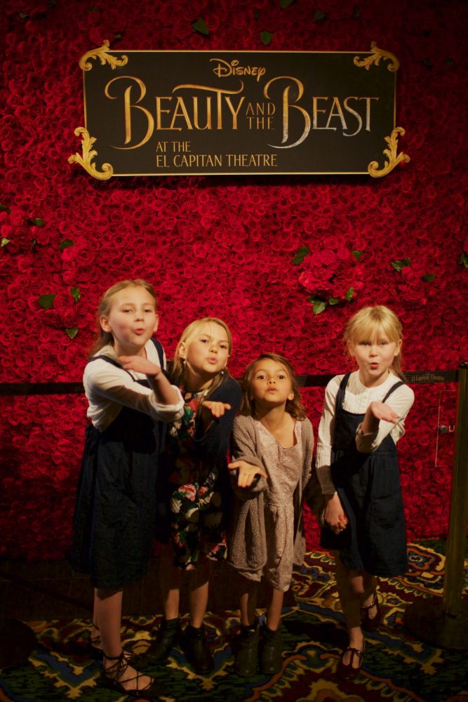 Beauty and the Beast at the El Capitan in Los Angeles LIVE rose wall 29