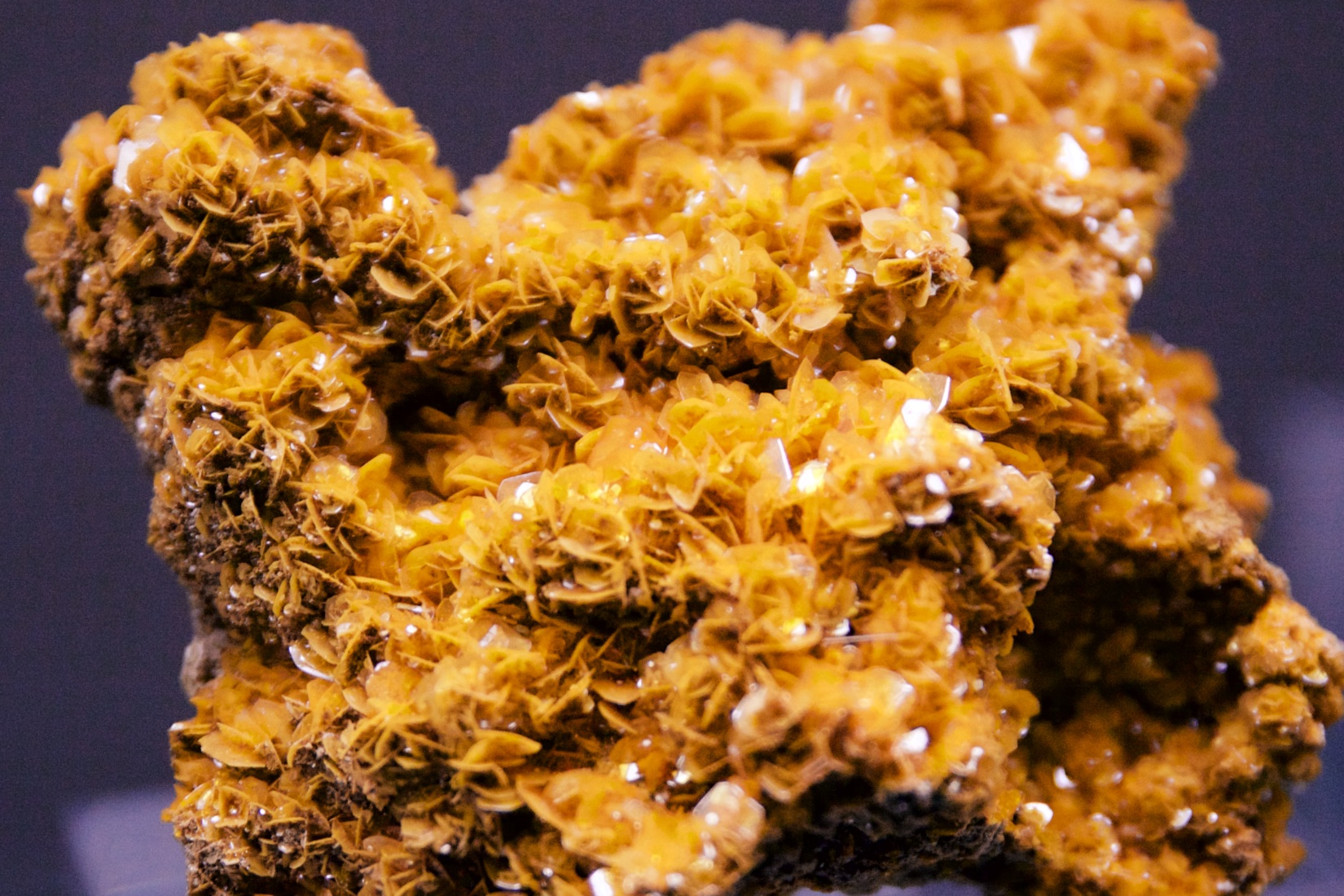 close up of the mineral wulfenite