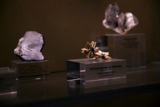 display of minerals at natural history museum
